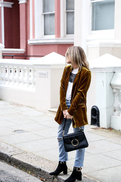 Catching Street Style Velvet Blazer