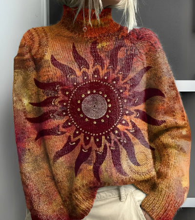 Ruby | Vibrant Printed Turtleneck Sweater