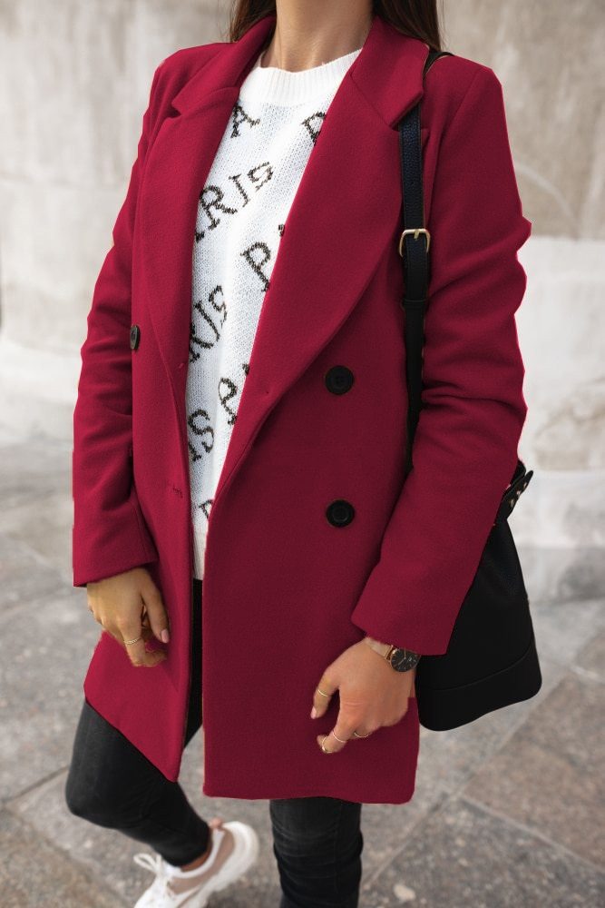 Elianna | Classic Double-Breasted Coat