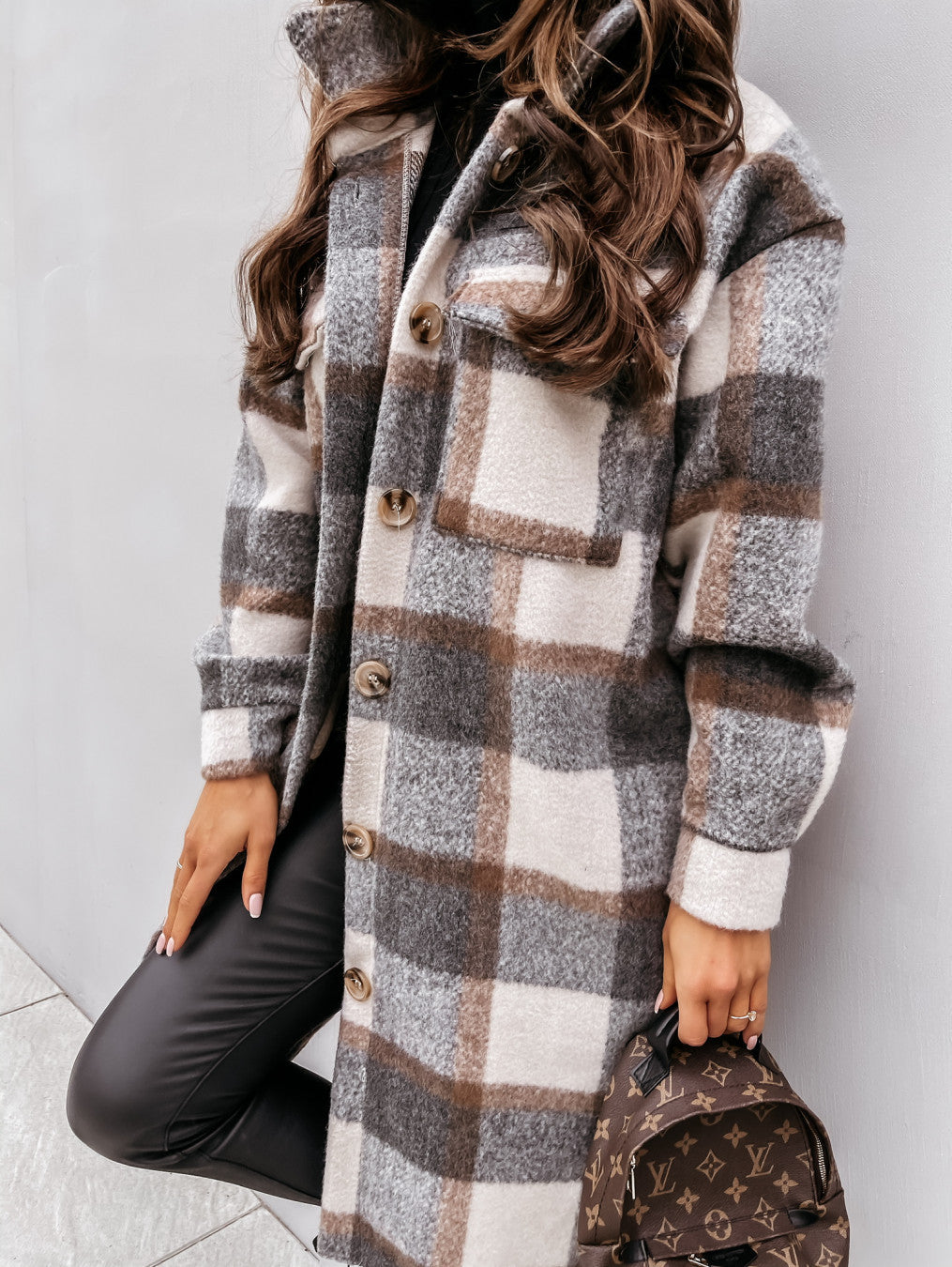 Kaitlyn | Plaid Longline Jacket