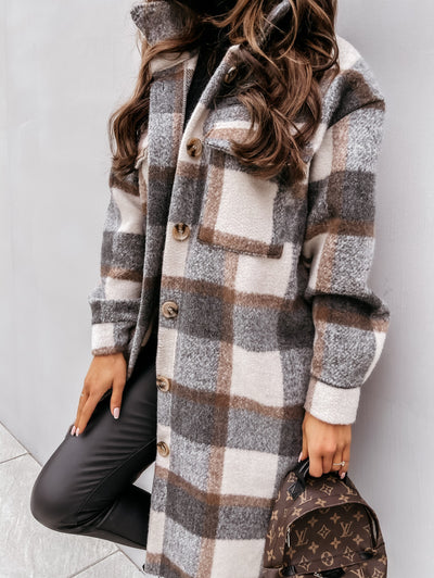 Kaitlyn | Plaid Longline Jacket
