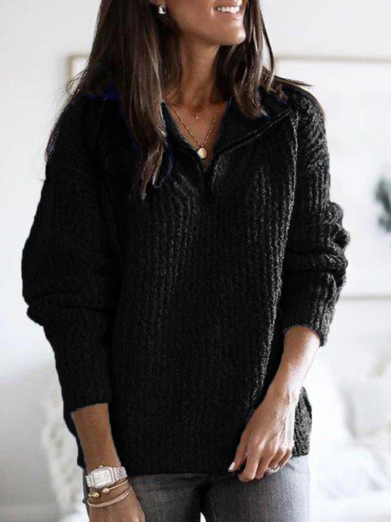 Gina | Knitted Sweater With Zipper