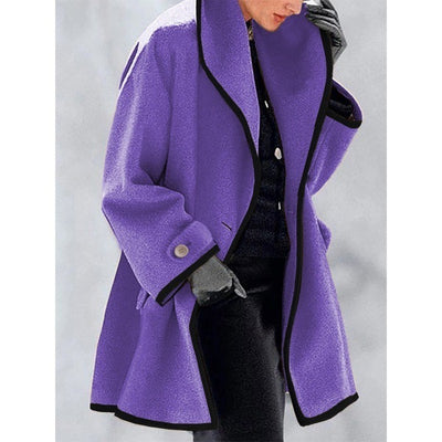 Cressida | Elegant Contrast-Trim Coat
