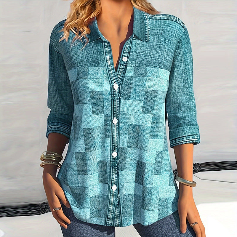 Aria | Elegant And Breathable Plaid Blouse