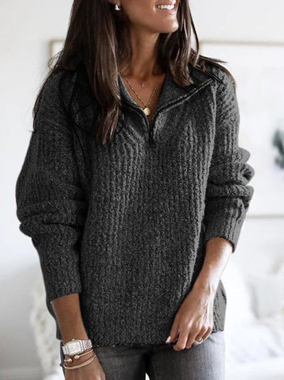 Gina | Knitted Sweater With Zipper