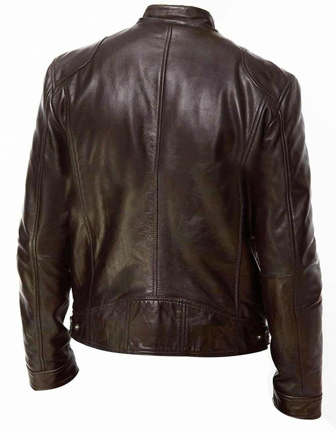 Calvin | Men's  Zipper Leather Jacket