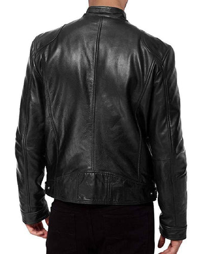 Calvin | Men's  Zipper Leather Jacket