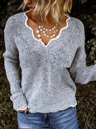 Audrey - V-neck Knitted Jumper