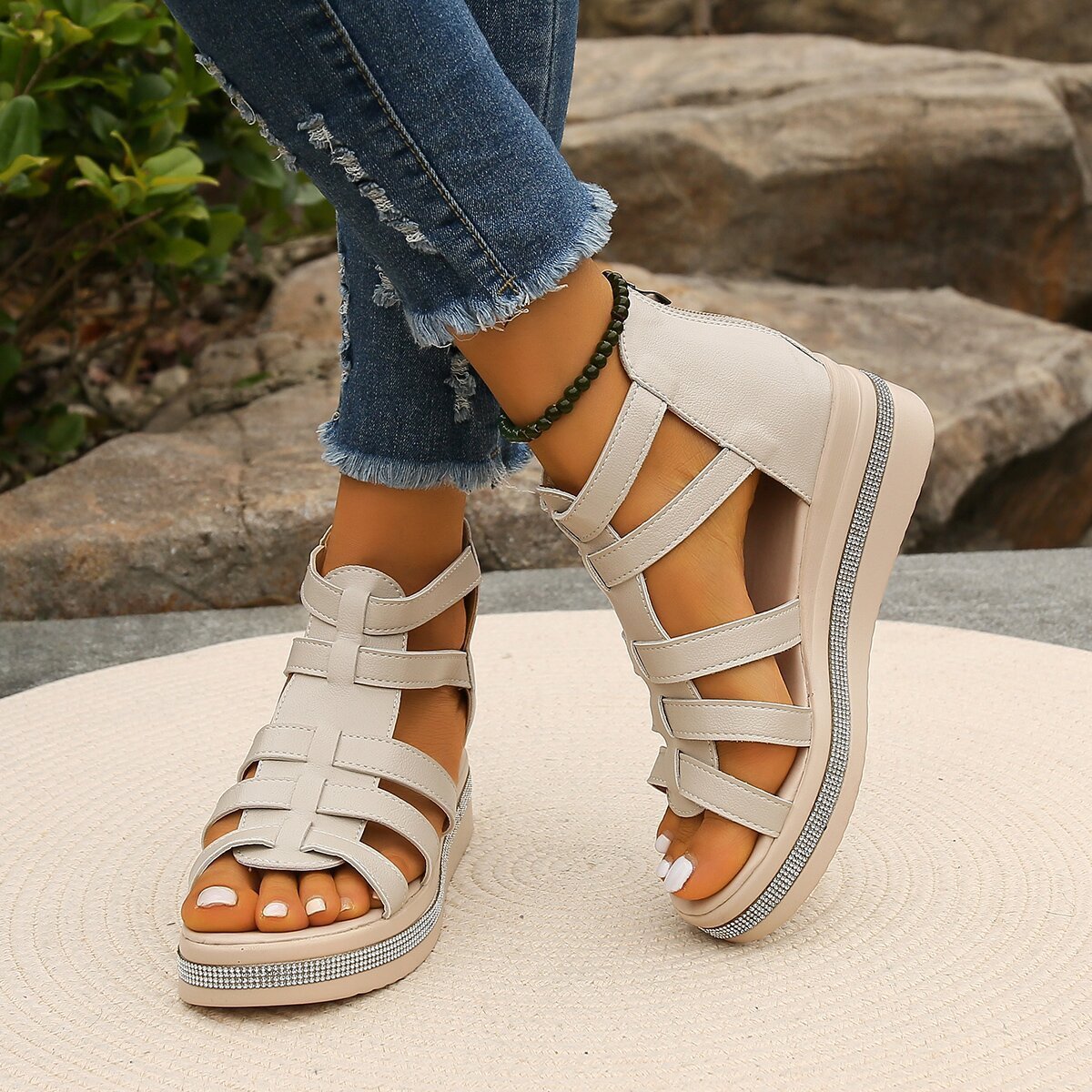 Ella – Elegant Summer Sandals Rhinestone Platform