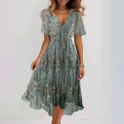 Priscilla | Elegant Summer Dress With Short Sleeves