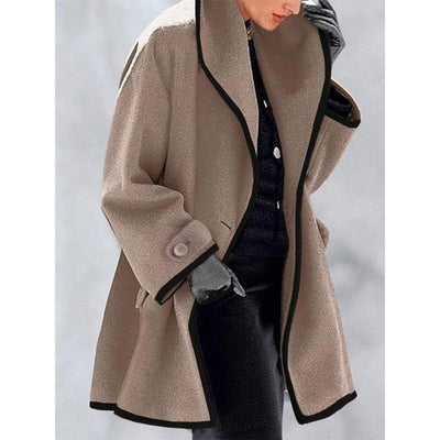 Cressida | Elegant Contrast-Trim Coat