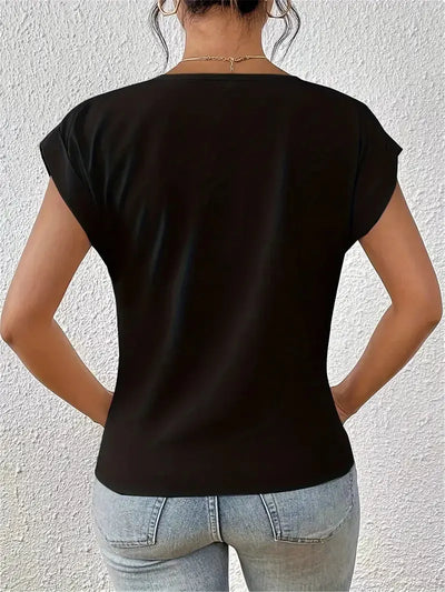 VOGUE V Neck Top: Afslappet og ubesværet sofistikering