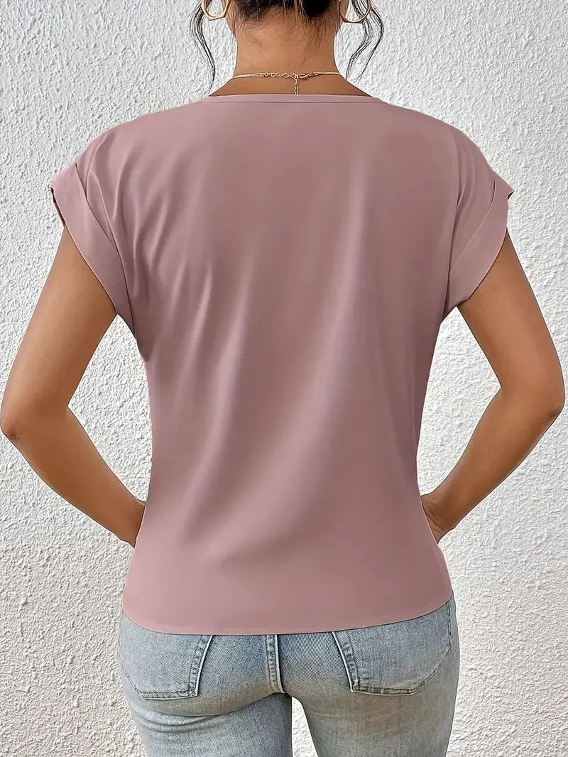 VOGUE V Neck Top: Afslappet og ubesværet sofistikering