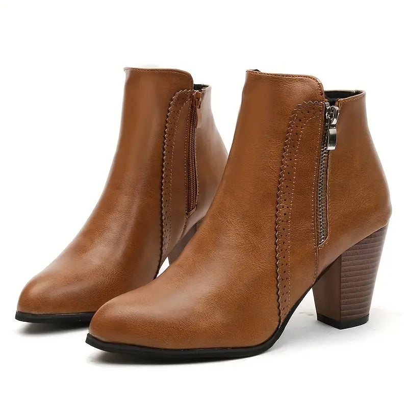 AMARISA™ SOFT SOLE CHUNKY HEELED ANKLE BOOTS