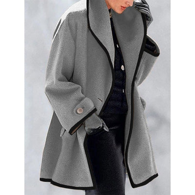 Cressida | Elegant Contrast-Trim Coat