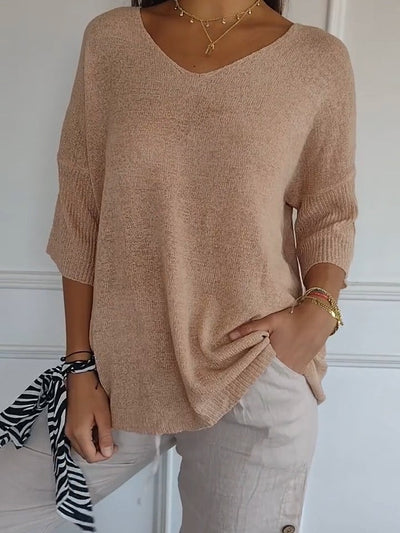 Johanna | Elegant Cotton V-Neck Top