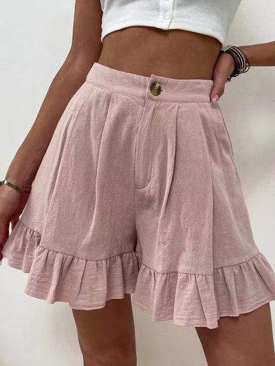 Kissha | Casual Flowy Ruffle Hem Shorts