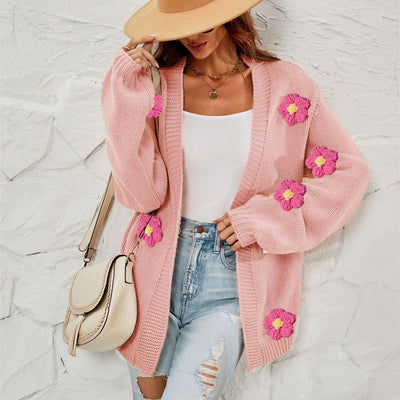 Isabelle | Flower Knitted Cardigan