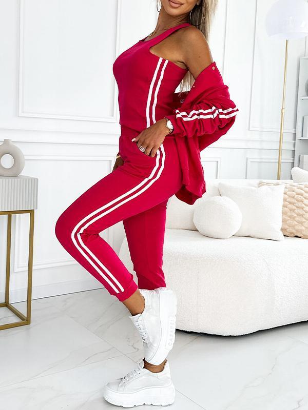 Freya - Striped Jacket, Vest & Pants
