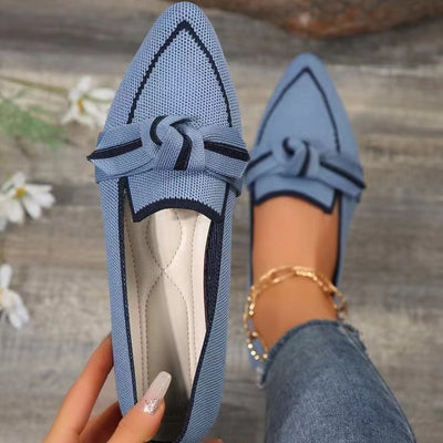 Michelle | Pointed-Toe Bow Loafers