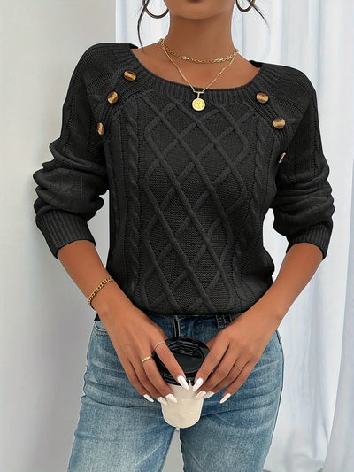 Viviene | Elegant Cable Knit Sweate