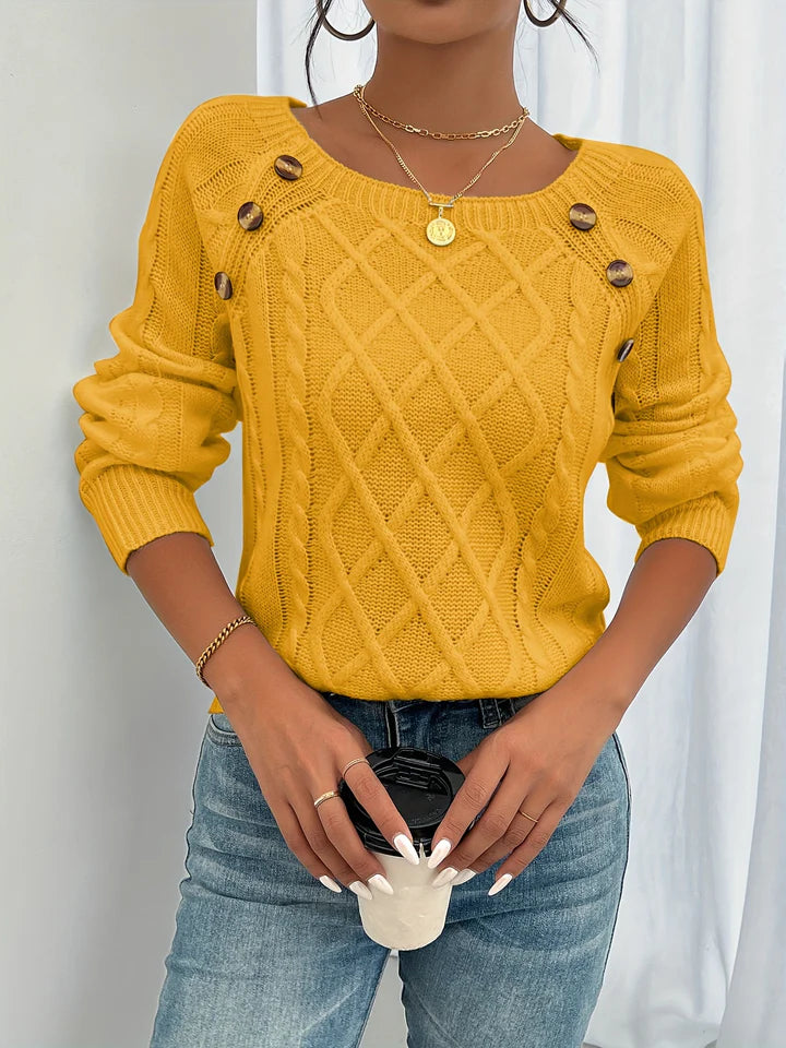 Viviene | Elegant Cable Knit Sweate