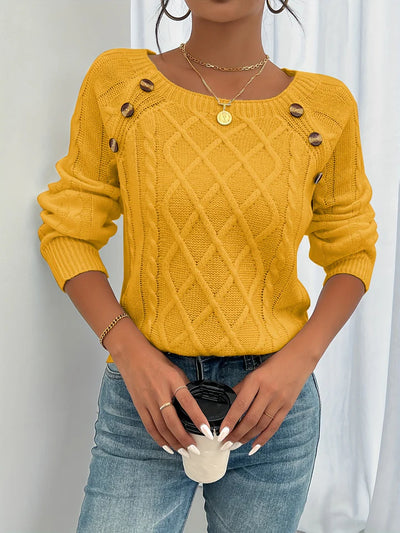 Viviene | Elegant Cable Knit Sweate