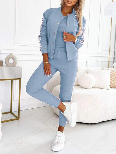 Freya - Striped Jacket, Vest & Pants