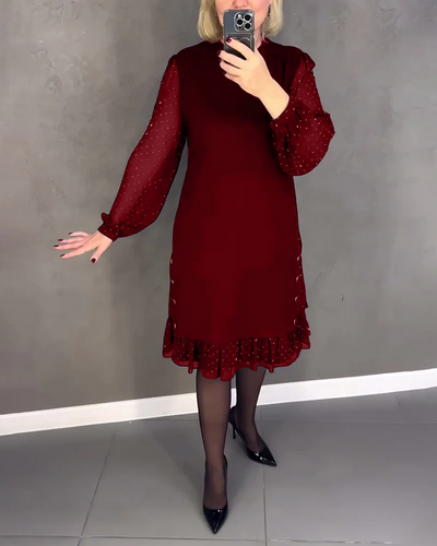 Camille - Elegant dress with long sleeves and dots