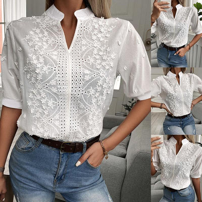 Liza | Sophisticated Timeless V-Neck Blouse