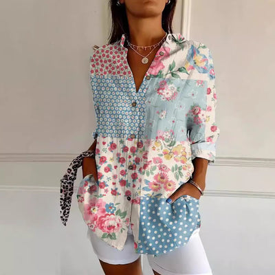 Amara | Casual Floral Breeze Button Shirt