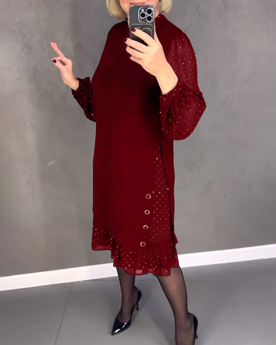 Camille - Elegant dress with long sleeves and dots