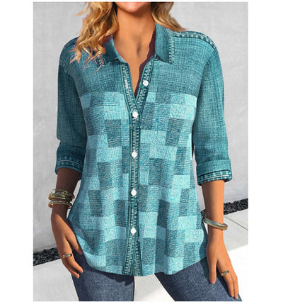 Aria | Elegant And Breathable Plaid Blouse