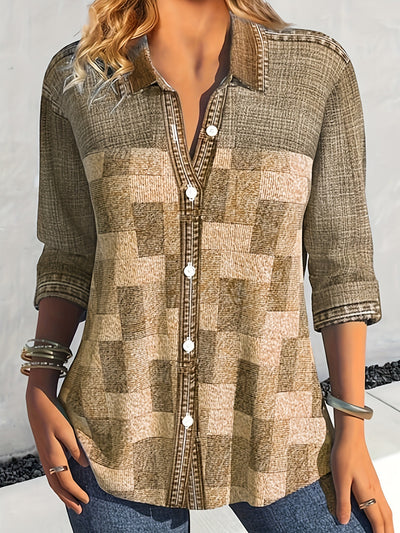 Aria | Elegant And Breathable Plaid Blouse