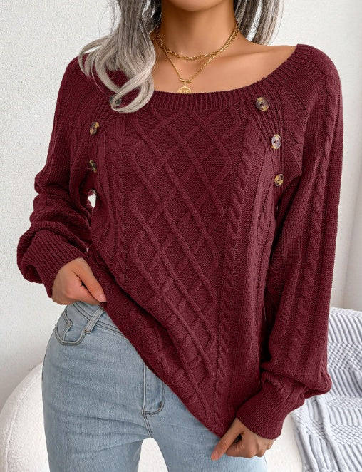 Viviene | Elegant Cable Knit Sweate