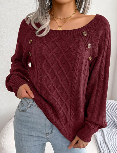 Viviene | Elegant Cable Knit Sweate