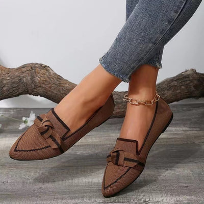Michelle | Pointed-Toe Bow Loafers