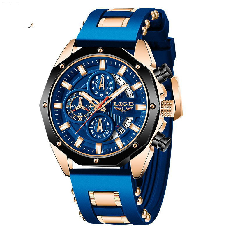 Sport Watch Men Quartz Date Clock Waterproof Wristwatch Chronograph