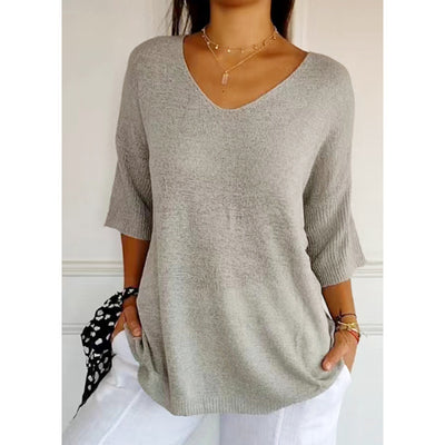 Johanna | Elegant Cotton V-Neck Top