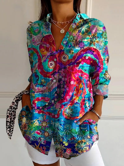 Amara | Casual Floral Breeze Button Shirt