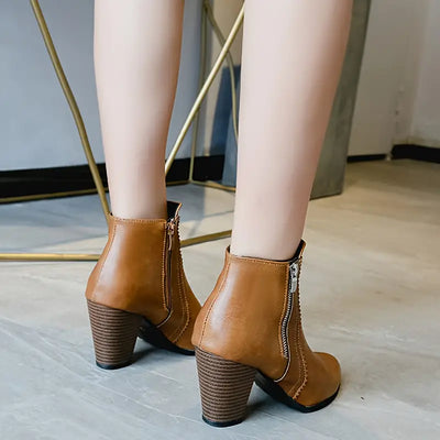 AMARISA™ SOFT SOLE CHUNKY HEELED ANKLE BOOTS