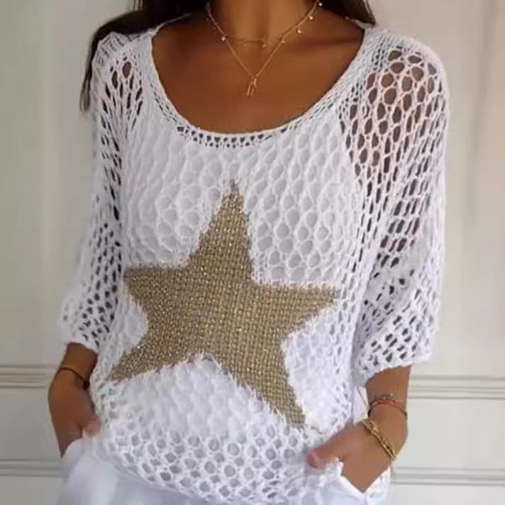 Jiah | Fashion Starry Knit Top