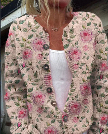 Mia - Floral Cardigan Knitted Jacket