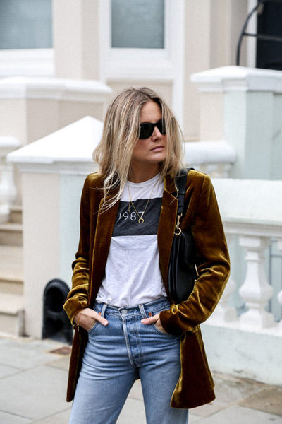 Catching Street Style Velvet Blazer
