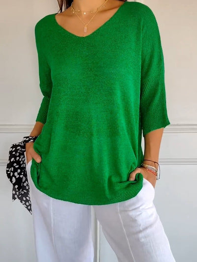 Johanna | Elegant Cotton V-Neck Top