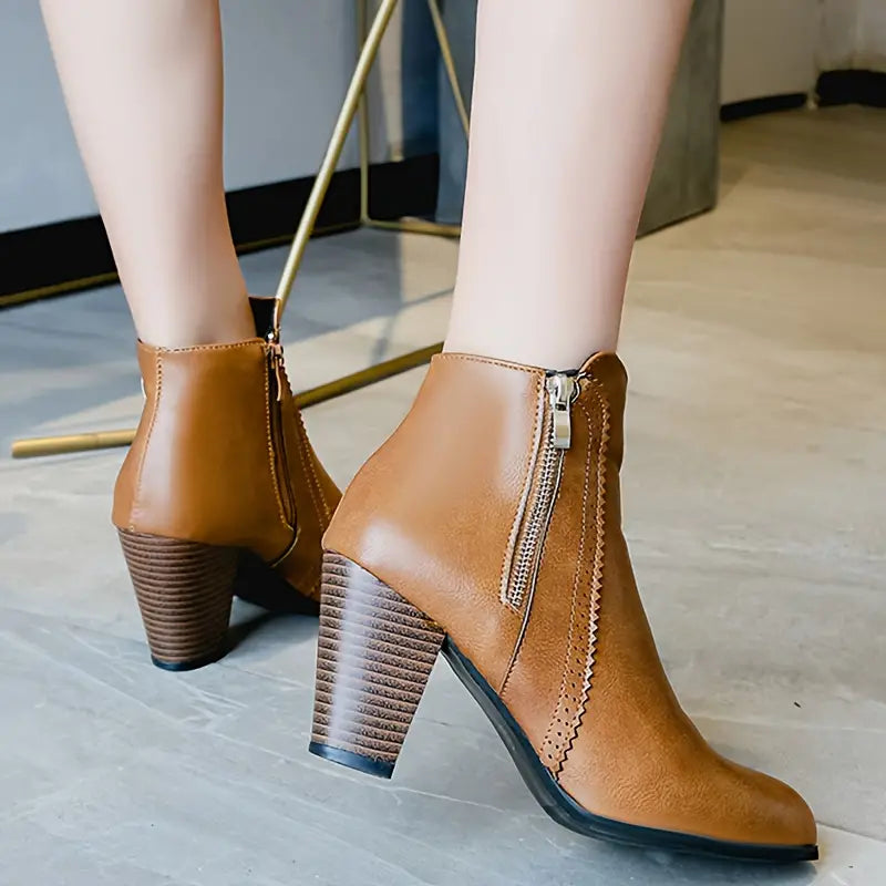 AMARISA™ SOFT SOLE CHUNKY HEELED ANKLE BOOTS