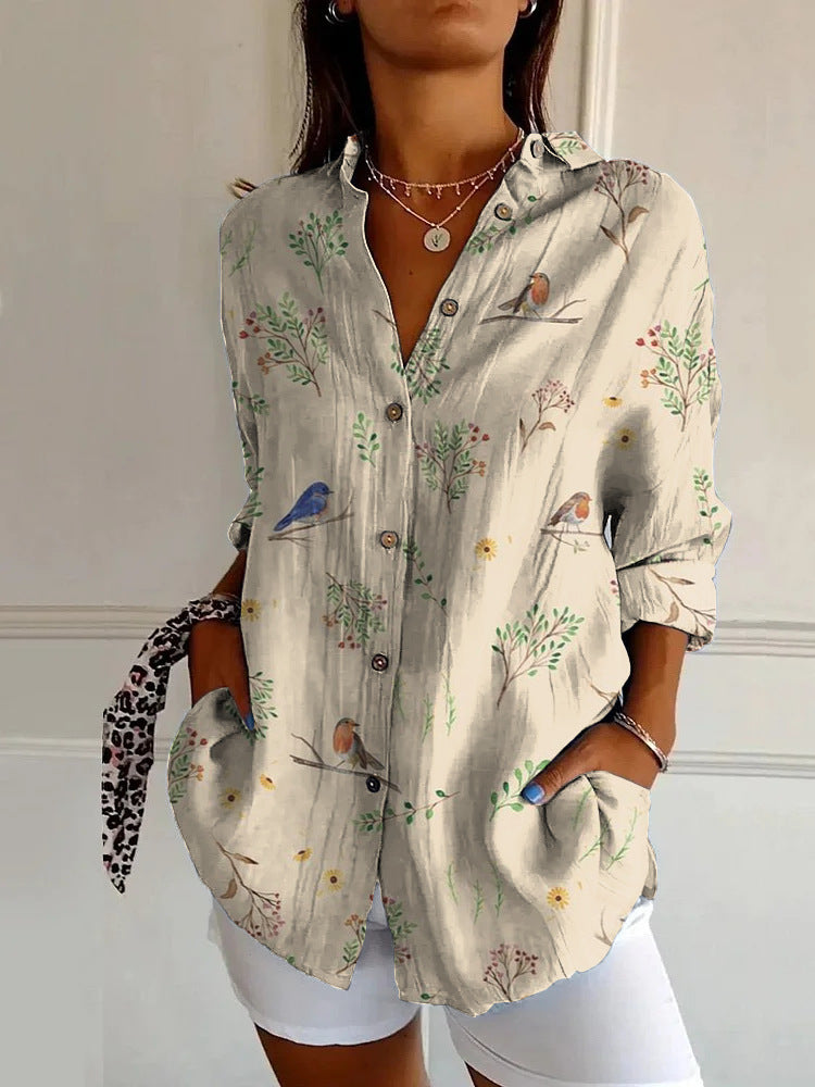 Amara | Casual Floral Breeze Button Shirt