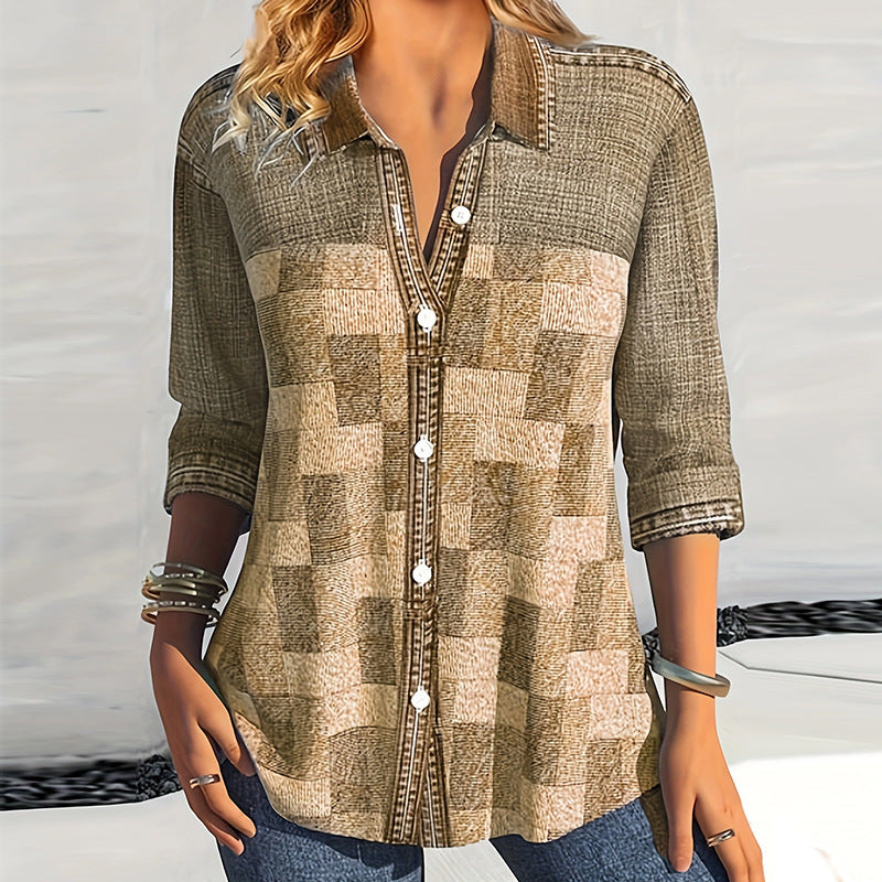 Aria | Elegant And Breathable Plaid Blouse