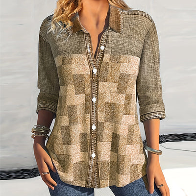 Aria | Elegant And Breathable Plaid Blouse
