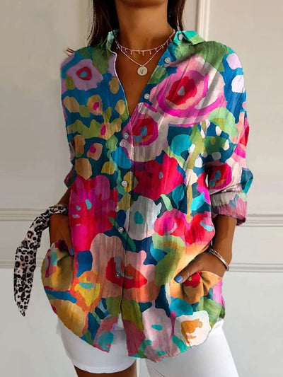 Amara | Casual Floral Breeze Button Shirt